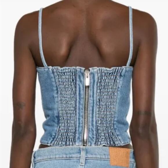 Magda Butry corset denim tank top NWT Sz US 6 - Picture 3 of 5